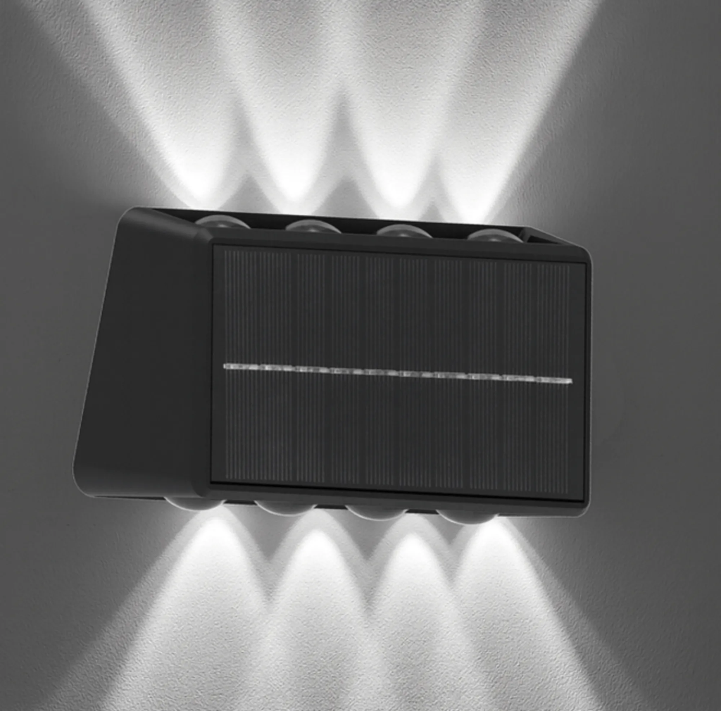 Applique solaire DOBLO vue produit avec panneau solaire intégré